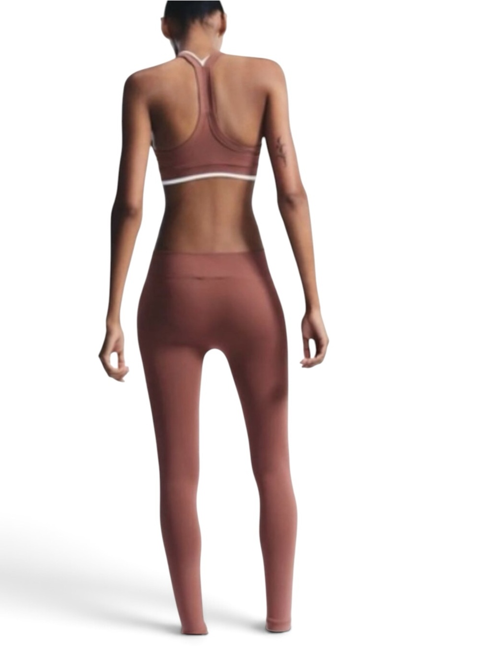 Zara Seamless Zip Leggings & Double Effect Sports Bra Set Rose Pink XS/S - Picture 2 of 9